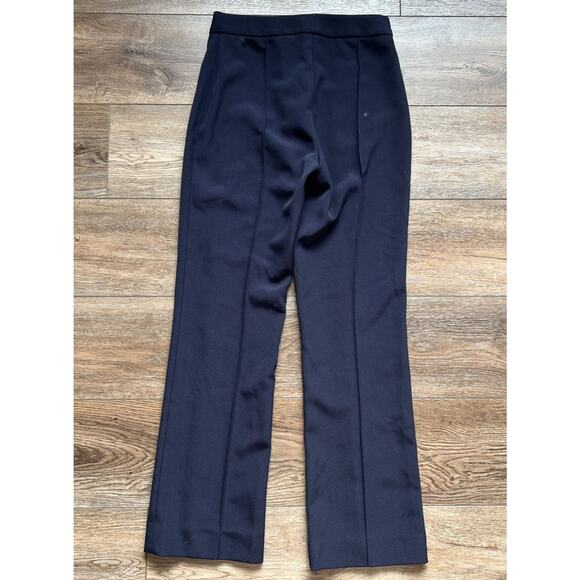 Tory Burch Pants Womens 2 Navy Blue Wool Blend Seam Detail No Pockets Career - Picture 2 of 12